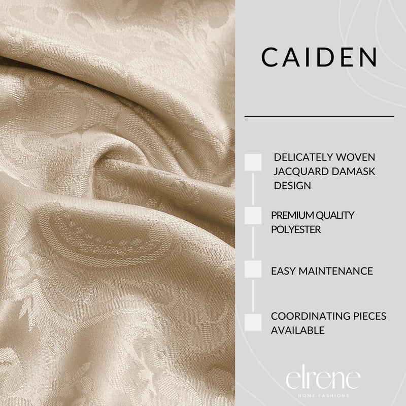 Elrene Home Fashions Caiden Elegance Damask Waterproof, Stain & Wrinkle Resistant Fabric Tablecloth, 70" Round, Taupe - Image 3